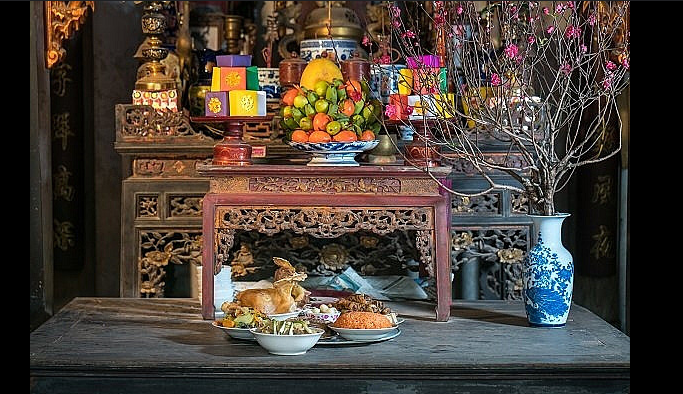 bàn thờ cúng giao thừa